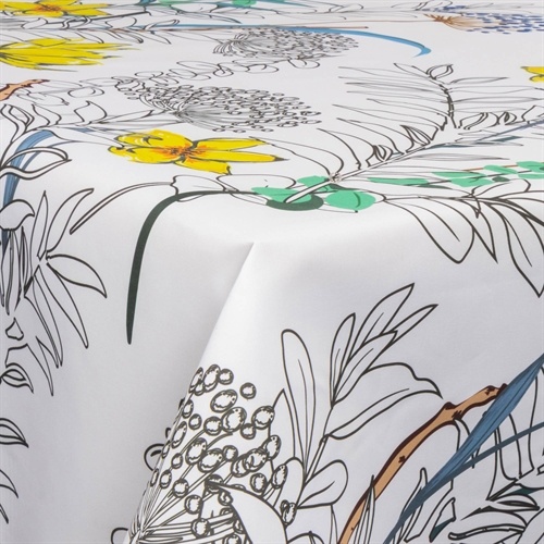 Textil vaxduk med akrylbeläggning - Wild Leaves - 140 cm bred - På metervara