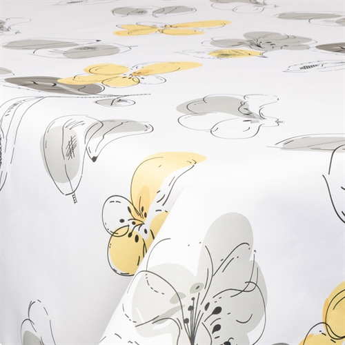 Textil vaxduk med akrylbeläggning - Golden Flower - 140 cm bred - Per meter