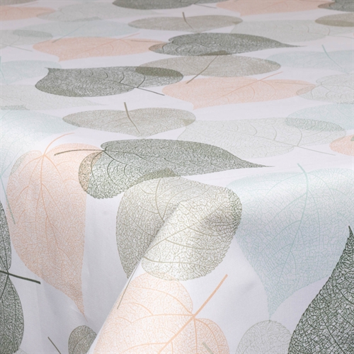 Textil vaxduk med akrylbeläggning - Leaf multi - 140 cm bred - På metervis