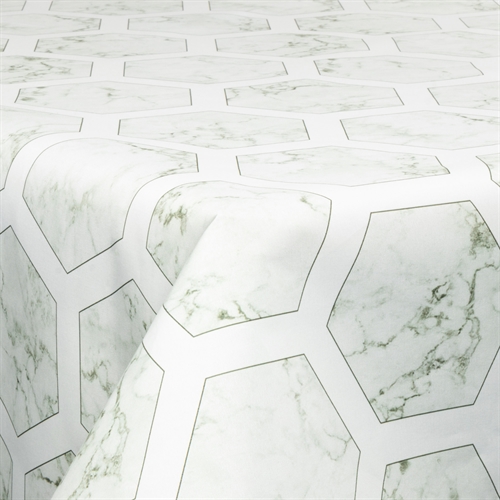 Textil vaxduk med akrylbeläggning - Marble beehive grey - 140 cm bred - På metervara