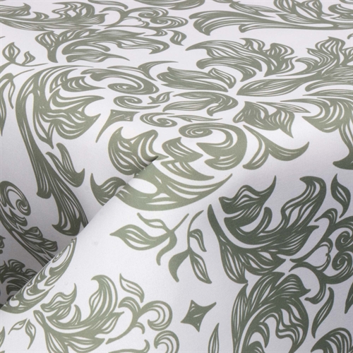 Textil vaxduk med akrylbeläggning - Blue Damask - 140 cm bred - På metervis