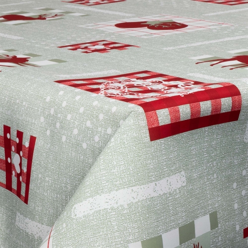 Textil vaxduk med akrylbeläggning - 30 meter på rulle - Med julmotiv - Ren - 140 cm bred textilduk