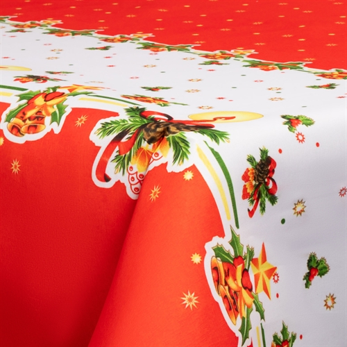 Textil vaxduk med akrylbeläggning - 30 meter på rulle - Med julmotiv - Christmas lights - 140 cm bred textilduk