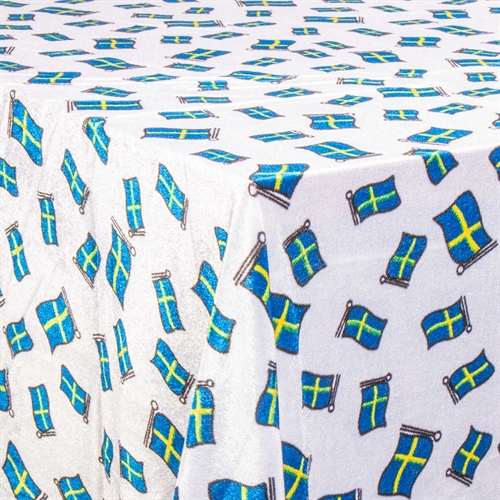 Födelsedagsduk - Velourduk med flagga - Krossad velourduk - Förpackning om 3 meter