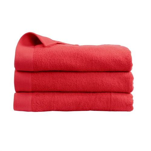 Badhandduk - 100% Mjuk bomull med hög absorberingsförmåga - 70x140 cm - Röd badhandduk från danska By Borg