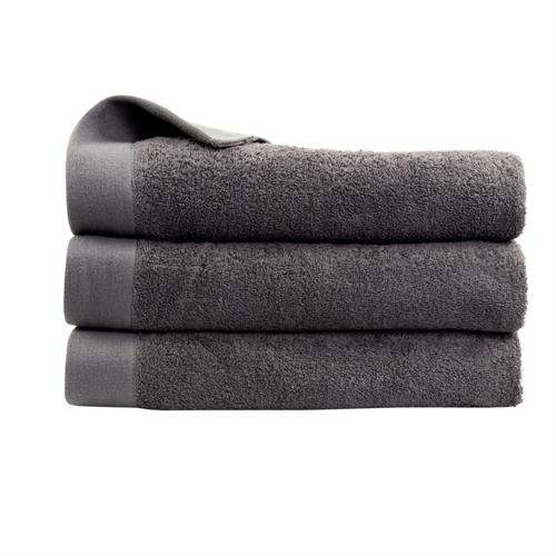 Badlakan - 100% Mjuk bomull med hög absorptionsförmåga - 100x150 cm - Mörkgrå - Stort handduk från danska By Borg