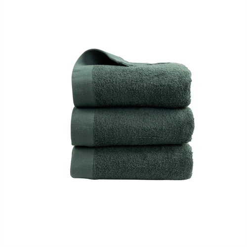Gästhandduk - 100% Mjuk bomull med hög absorberingsförmåga - 40x60 cm - Mörkgrön handduk från danska By Borg