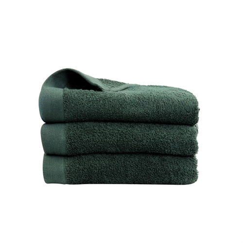 Handduk - 100% Mjuk bomull med hög absorptionsförmåga - 50x100 cm - Mörkgrön handduk från danska By Borg