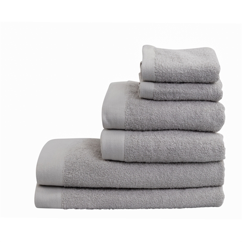 Handdukpaket med 6 st. - 100% Mjuk bomull med hög absorberingsförmåga - Ljusgrå handdukar från danska By Borg