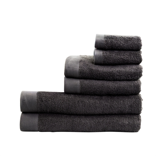 Handdukpaket med 6 st. - 100% Mjuk bomull med hög absorberingsförmåga - Mörkgrå handdukar från danska By Borg