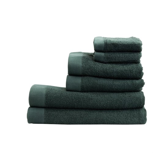 Handdukspaket med 6 st. - 100% Mjukt bomull med hög absorptionsförmåga - Mörkgröna handdukar från danska By Borg