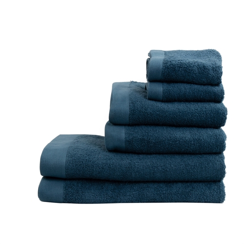 Handdukspaket med 6 st. - 100% Mjuk bomull med hög absorptionsförmåga - Mörkblå handdukar från danska By Borg
