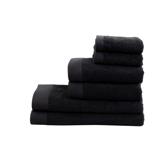 Handdukpaket med 6 st. - 100% Mjuk bomull med hög absorberingsförmåga - Svarta handdukar från danska By Borg