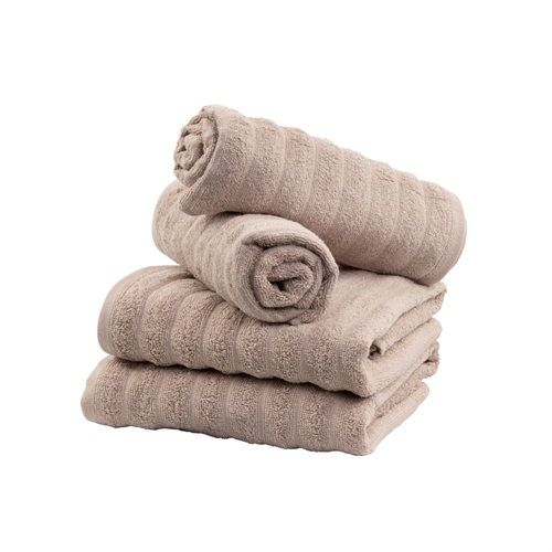 Badhanddukar 2 st. i 100% kammad bomull - Mjuka sandfärgade handdukar 70x140 cm från Borg Living
