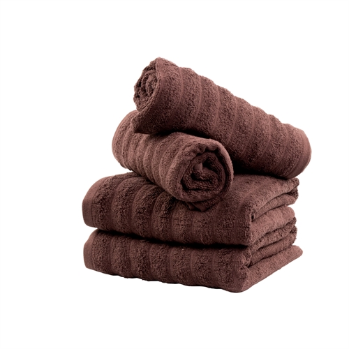 Badhanddukar 2 st. i 100% kammad bomull - Mjuka bruna handdukar 70x140 cm från Borg Living