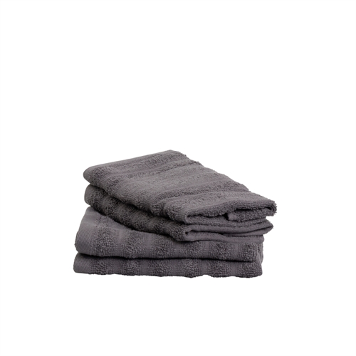 Gästhanddukar 2 st. i 100% kammad bomull - Mjuka mörkgrå handdukar 30x50 cm från Borg Living