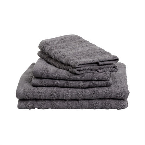 Handdukar 2 st. 100% kammad bomull - Mjuka mörkgrå handdukar 50x100 cm från Borg Living