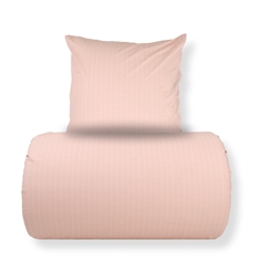 Sängkläder - 100% bomull - Rosa med vita ränder