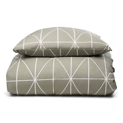 Sängkläder 100% bomull - 140x220 cm - Grönt bäddset med harlekinmönster - Nordstrand Home täcke