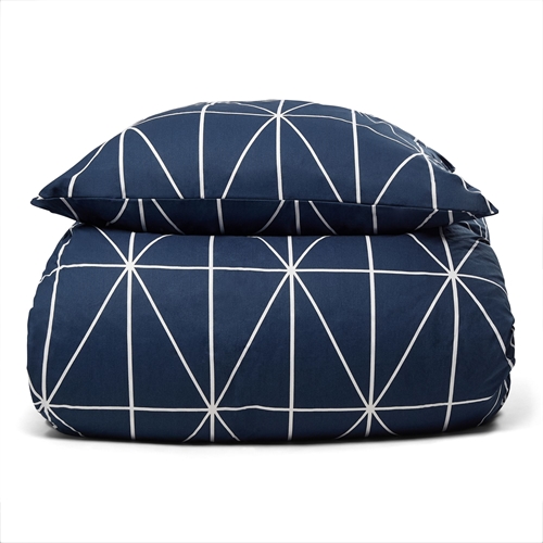 Sängkläder i 100% bomull - 140x200 cm - Blått bäddset med harlekinmönster - Nordstrand Home påslakan