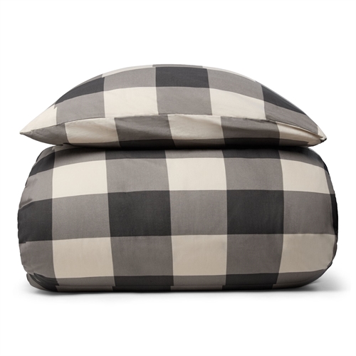 Sängkläder i 100% bomull - 140x200 cm - Grårutigt bäddset - Nordstrand Home påslakan