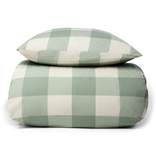 Sängkläder 100% bomull - 140x220 cm - Grönrutigt bäddset - Nordstrand Home påslakan