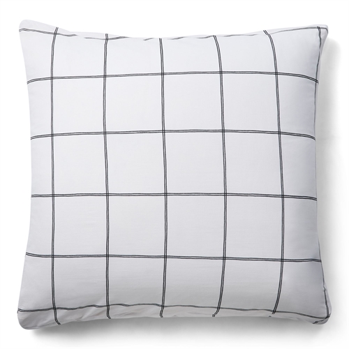 Kuddfodral i 100% bomull - 60x63 cm - Vitt örngott med svarta rutor - Nordstrand Home påslakan