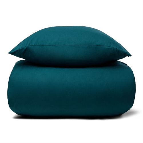 Stentvättade sängkläder 140x220 cm - 100% Enzymtvättad bomull - Firm petrolfärgat- Nordstrand Home bäddset