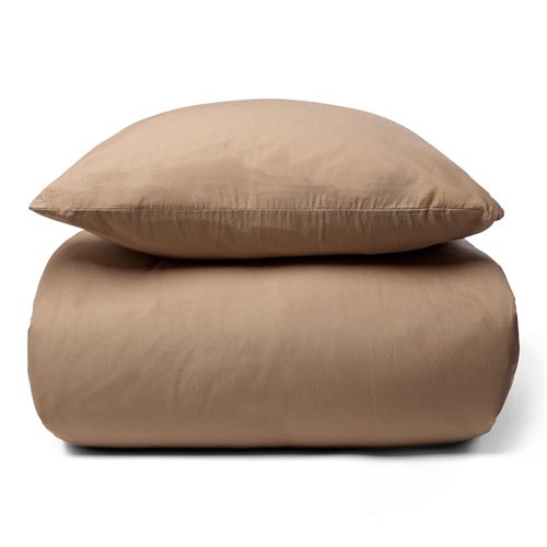 Stentvättade sängkläder 140x220 cm - 100% Enzymtvättad bomull - Firm Brun - Nordstrand Home bäddset