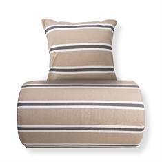 Sängkläder - Bomullssängkläder i flanell - Beige med ränder