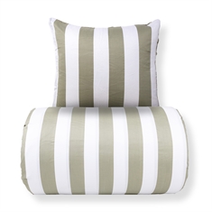 Bäddset - 100% bomullssatin - Nordic Stripe - Breda olivgröna ränder