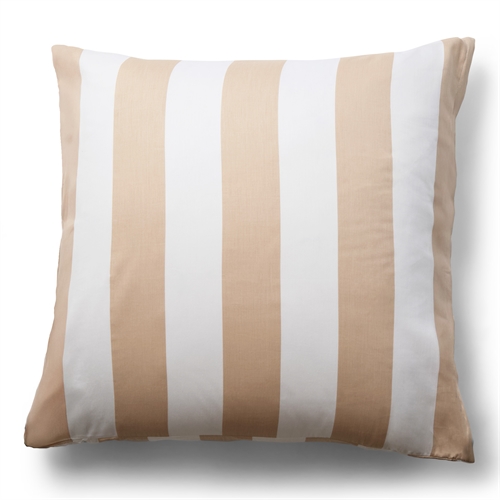 Örngott i 100% mjuk och lyxig bomullssatin - 60x63 cm - Naturfärgad och vitt - Nordic Stripe örngott från By Night