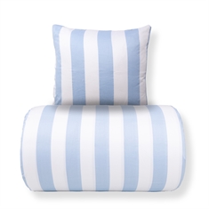 Bäddset - 100% bomullssatin - Nordic Stripe - Breda ljusblå ränder