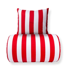 Sängkläder - 100% bomullssatin - Nordic Stripe - Breda röda ränder