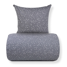 Sängkläder - 100% bomull - Zodiac grey - Vändbar med stjärnor