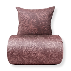 Sängkläder - Bomullssatin - Mörk rosa marble print