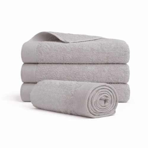 Bomullshandduk - 100% bomull - 50x100 cm - Vallmo - Ljusgrå