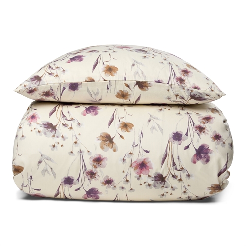 Blommiga sängkläder 140x220 cm - 100% mjuk bomullssatin - Summer Flower - By Night sängkläder