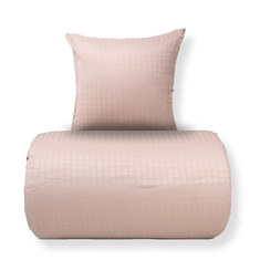 Sängkläder - 100% bomullssatin - Rosa jacquardvävt - Enfärgad