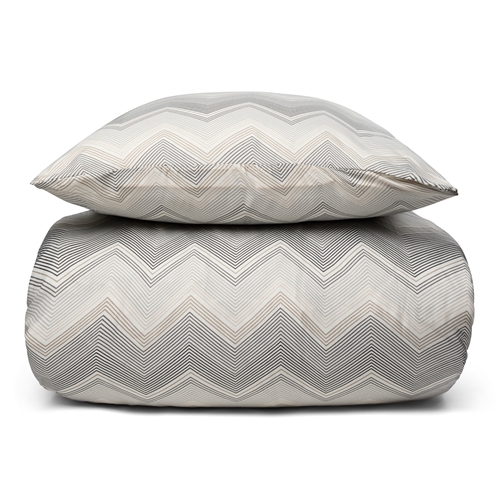 Dubbel bäddset 200x220 cm - Grått zig zag mönstrat bäddset - Microfiber sängkläder - IN Style sängkläder 