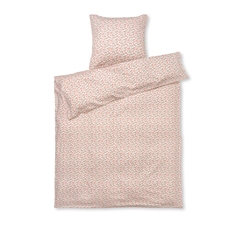 JUNA sängkläder - 100% ekologisk bomullssatin - Pleasantly vit med rosa blommor