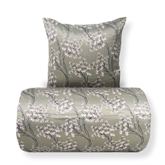 Sängkläder - Satin - Grönt vändbart blommönster