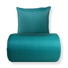 Sängkläder - Mikrofiber - Enfärgat med petrolfärgade ränder