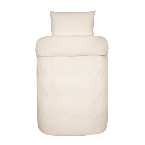 Bomullscrepe sängkläder 200x220 cm - Lyra beige - Sängklädesset i 100% ekologisk bomull - Høie dubbelt påslakan