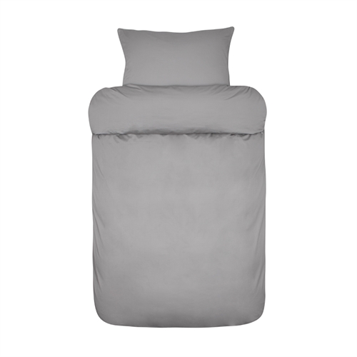 Satin sängkläder 140x200 cm - Siena grå - enfärgade sängkläder - 100% egyptisk bomullssatin - Bäddset från Høie