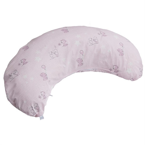 Amningskudde - Borås Cotton - 60x90 cm - Med nallar - ljusrosa