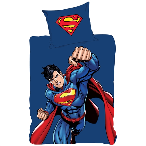 Sengetøy av flanell 140x200 cm - Superman Power - Dynetrekk med vendbart design - 100% bomull sengesett
