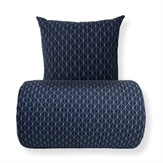 Sängkläder - 100% bomull - Vändbart med blått harlequin-design