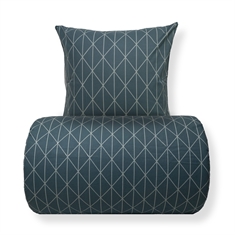 Påslakan i 100% bomull - vändbart med grönt harlequin-design