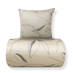 Sängkläder - 100% bomullssatin - Iris - Beige blommönster